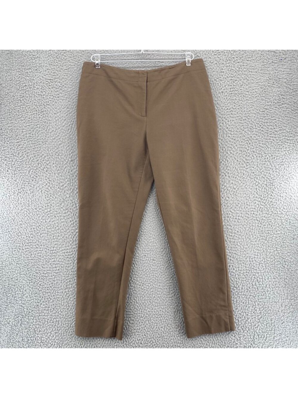 Chicos Pants Womens 1.5 US 10 Brown Cotton Stretch Skinny Ankle Pockets Career